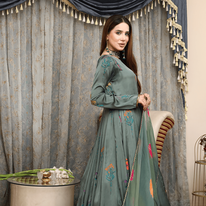 green emerald velvet dress Pakistani Formal Dress In Black Color Designer #PF144 – Nameera by Farooq
