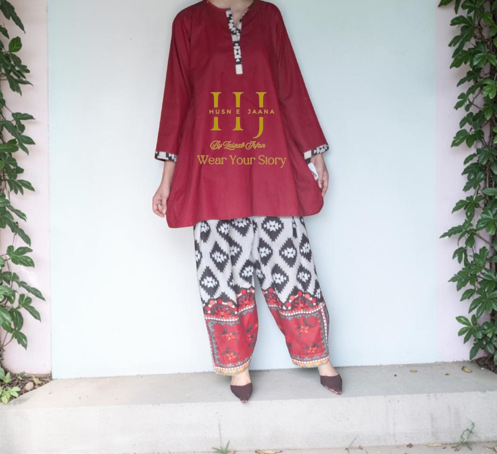 Maroon Printed Farshi Shalwar Lawn 2 Piece Maroon Printed Farshi Shalwar Lawn 2 Piece